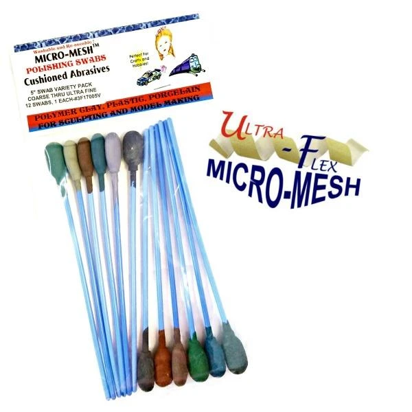 Cushioned Abrasive Polishing Swabs - 76.2mm, Set Of 12, 1500-12000 1 Cushioned Abrasive Polishing Swabs - 76.2mm, Set Of 12, 1500-12000