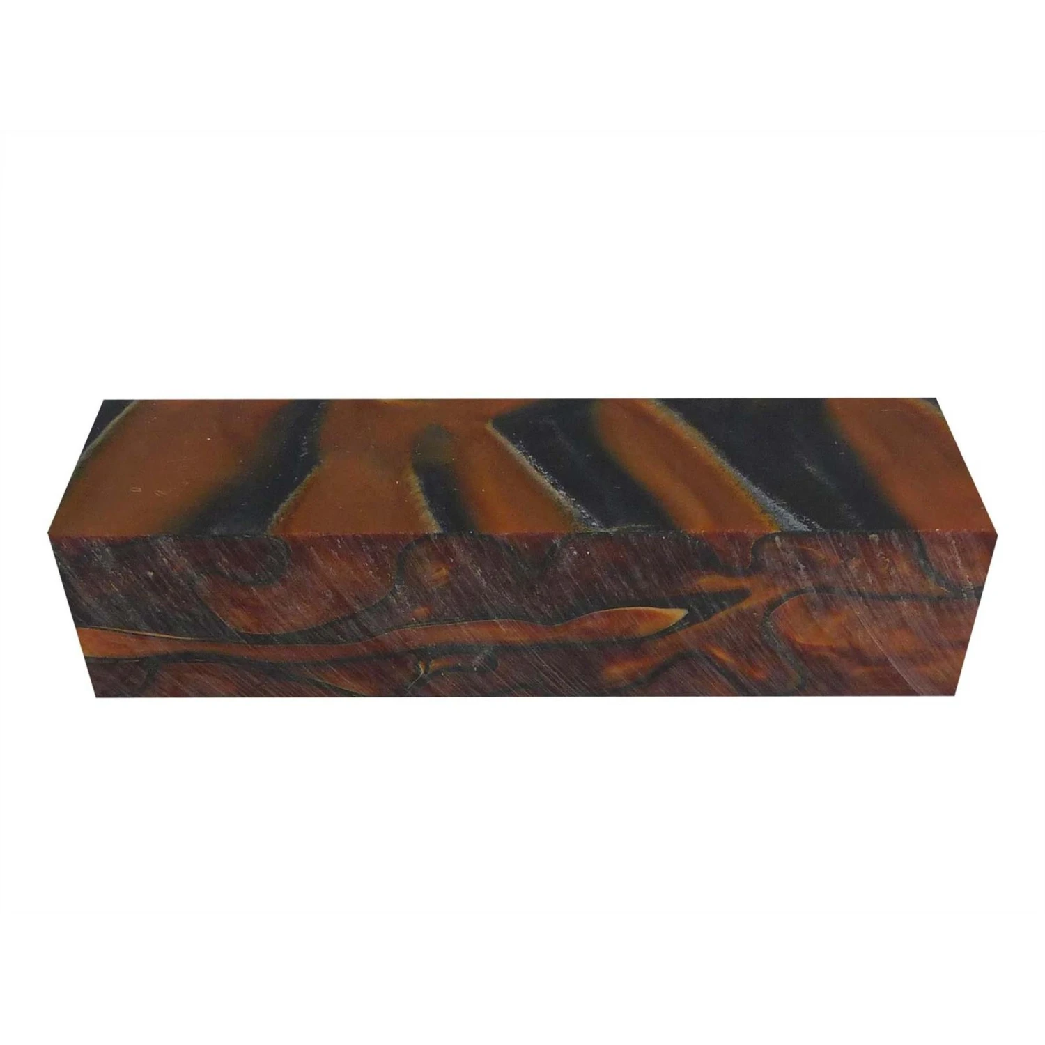 Root Beer Brown/Black Whirl Abstract Kirinite Acrylic Knife Block - 150x40x31mm 1 Root Beer Brown/Black Whirl Abstract Kirinite Acrylic Knife Block - 150x40x31mm