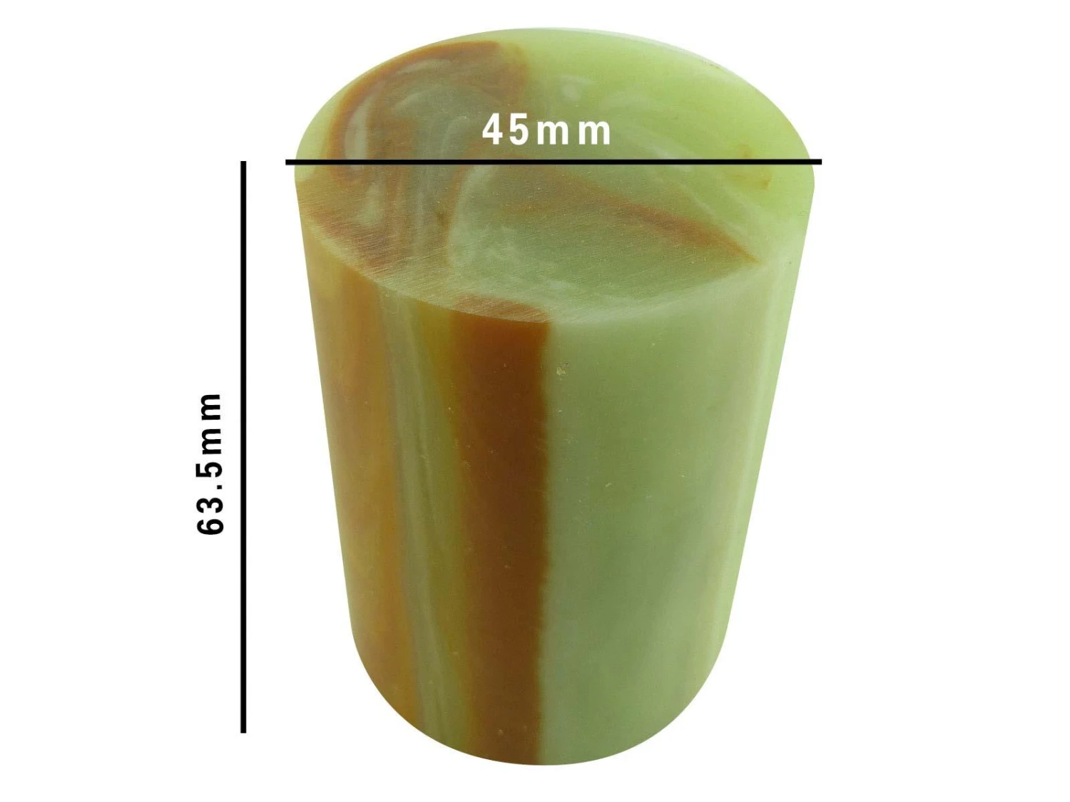 Jade Natural Polyester Turning Blank - 63.5x45x45mm, 2.5" X 1.75" 4 Jade Natural Polyester Turning Blank - 63.5x45x45mm, 2.5" X 1.75" - Image 4