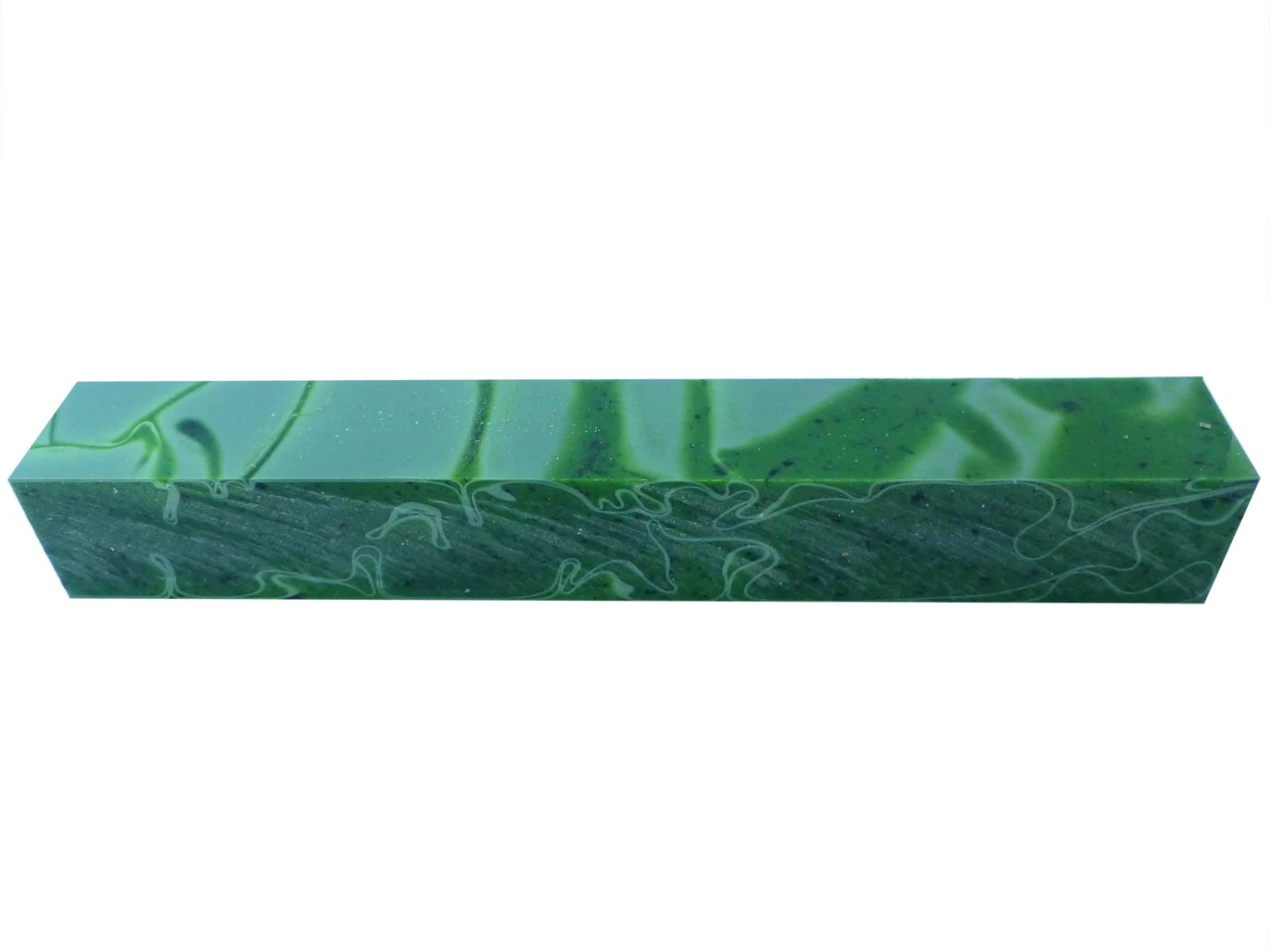Pepper Jade Green/White Whirl Abstract Acrylic Pen Turning Blank - 150x20x20mm, 6x3/4x3/4 In 1 Pepper Jade Green/White Whirl Abstract Acrylic Pen Turning Blank - 150x20x20mm, 6x3/4x3/4 In