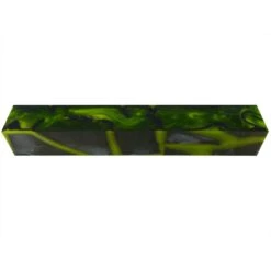 Toxic Green/Black Abstract Acrylic Pen Turning Blank - 150x20x20mm, 6x3/4x3/4 In