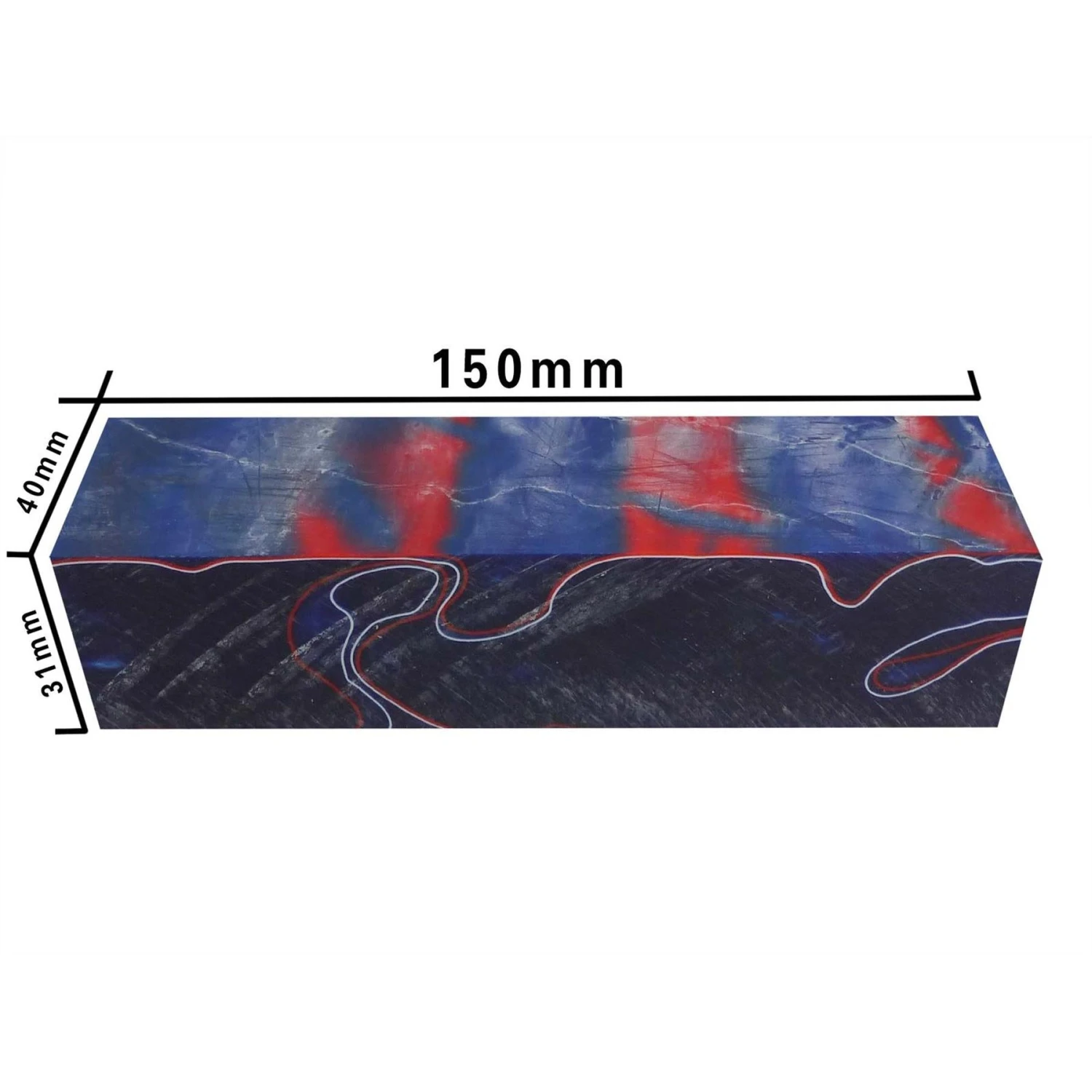 Patriot Blue/Red/White Abstract Kirinite Acrylic Knife Block - 150x40x31mm 2 Patriot Blue/Red/White Abstract Kirinite Acrylic Knife Block - 150x40x31mm - Image 2