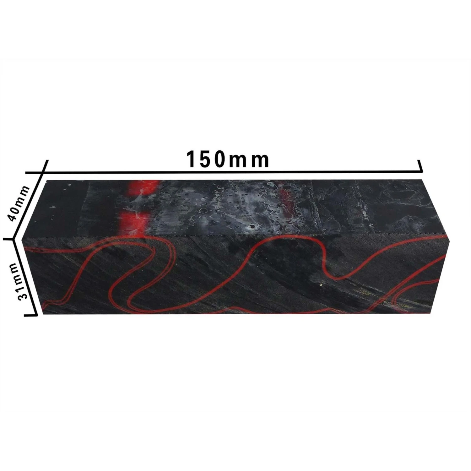 Lava Flow Abstract Kirinite Acrylic Knife Block - 150x40x31mm 3 Lava Flow Abstract Kirinite Acrylic Knife Block - 150x40x31mm - Image 3