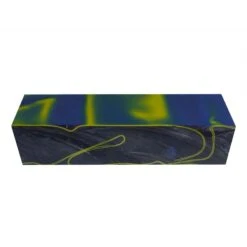 Royal Pearl Blue/Yellow Abstract Kirinite Acrylic Knife Block - 150x40x31mm