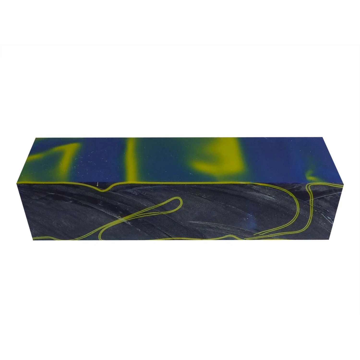 Royal Pearl Blue/Yellow Abstract Kirinite Acrylic Knife Block - 150x40x31mm 1 Royal Pearl Blue/Yellow Abstract Kirinite Acrylic Knife Block - 150x40x31mm