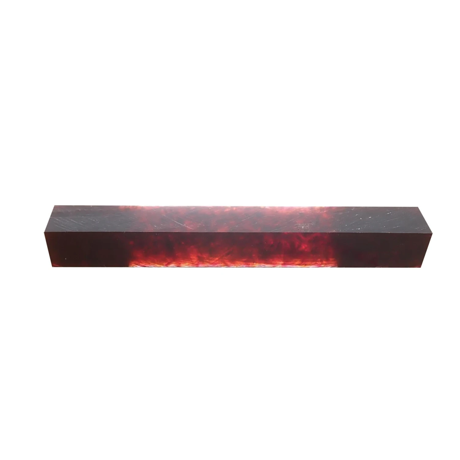 Scarlet Combed Pearloid Cellulose Acetate Pen Turning Blank - 150x20x20mm, 6x3/4x3/4 In 2 Scarlet Combed Pearloid Cellulose Acetate Pen Turning Blank - 150x20x20mm, 6x3/4x3/4 In - Image 2