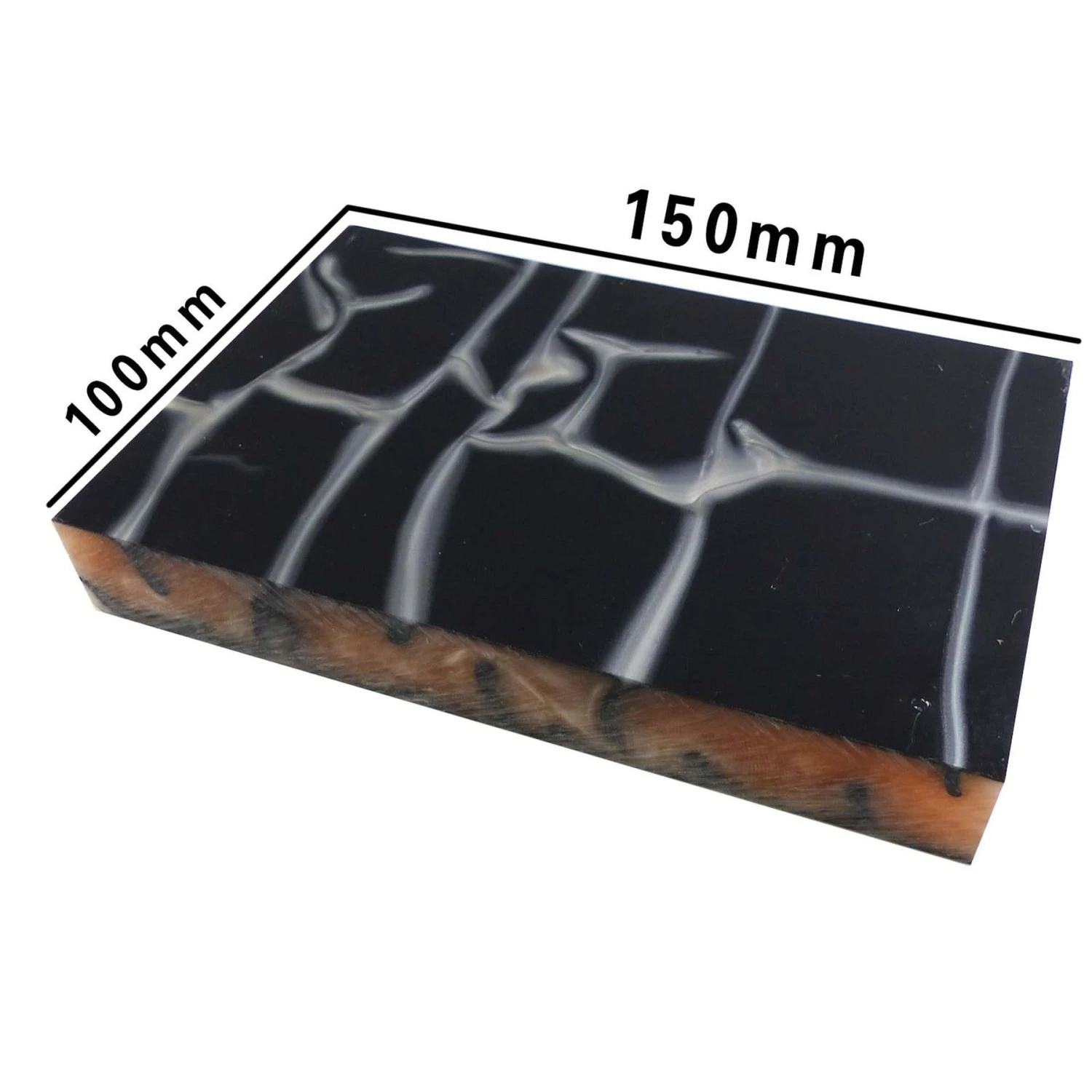 Oyster Abstract Kirinite Acrylic Block - 150x100x20mm, 6x4x3/4" 2 Oyster Abstract Kirinite Acrylic Block - 150x100x20mm, 6x4x3/4" - Image 2